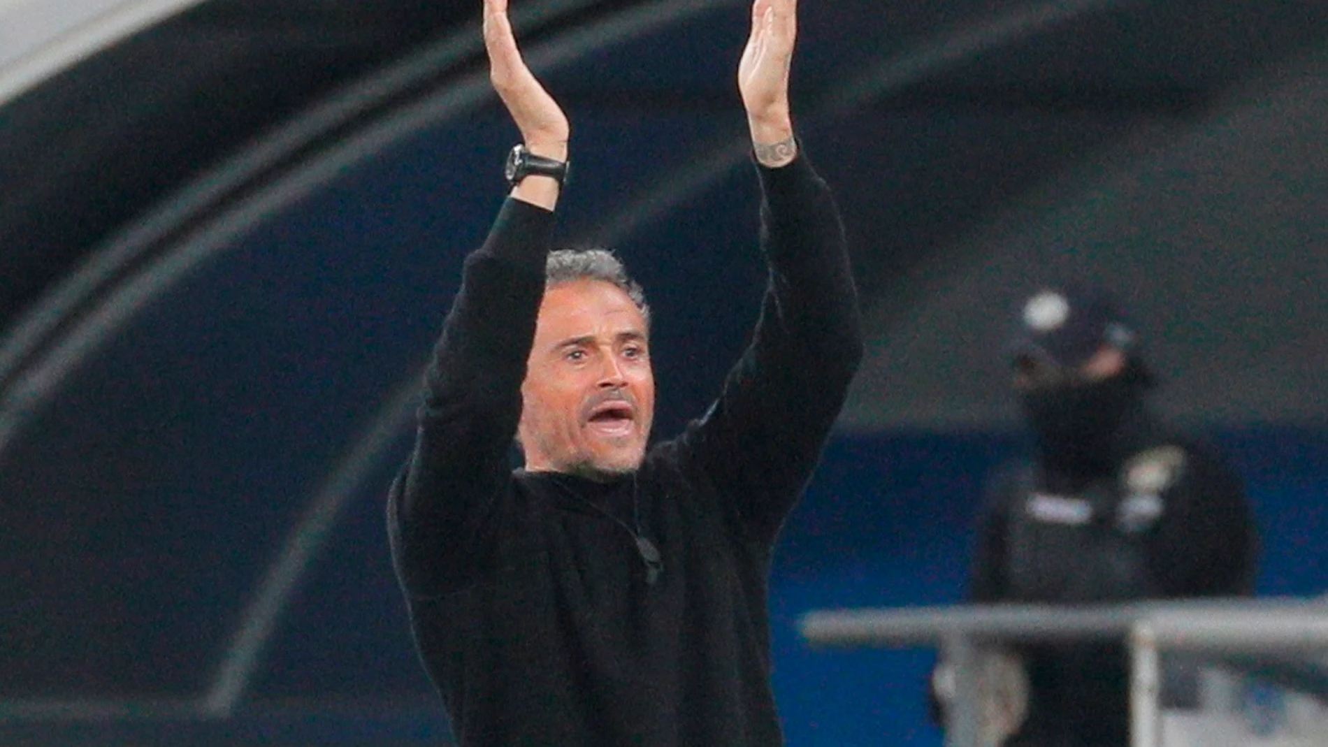 Luis Enrique, durante el Ucrania-España Luis Enrique, durante el Ucrania-España