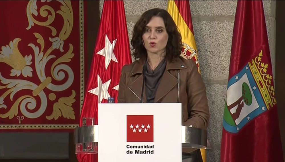 Isabel Díaz Ayuso reclama al Gobierno que anule el estado de alarma en la Comunidad de Madrid