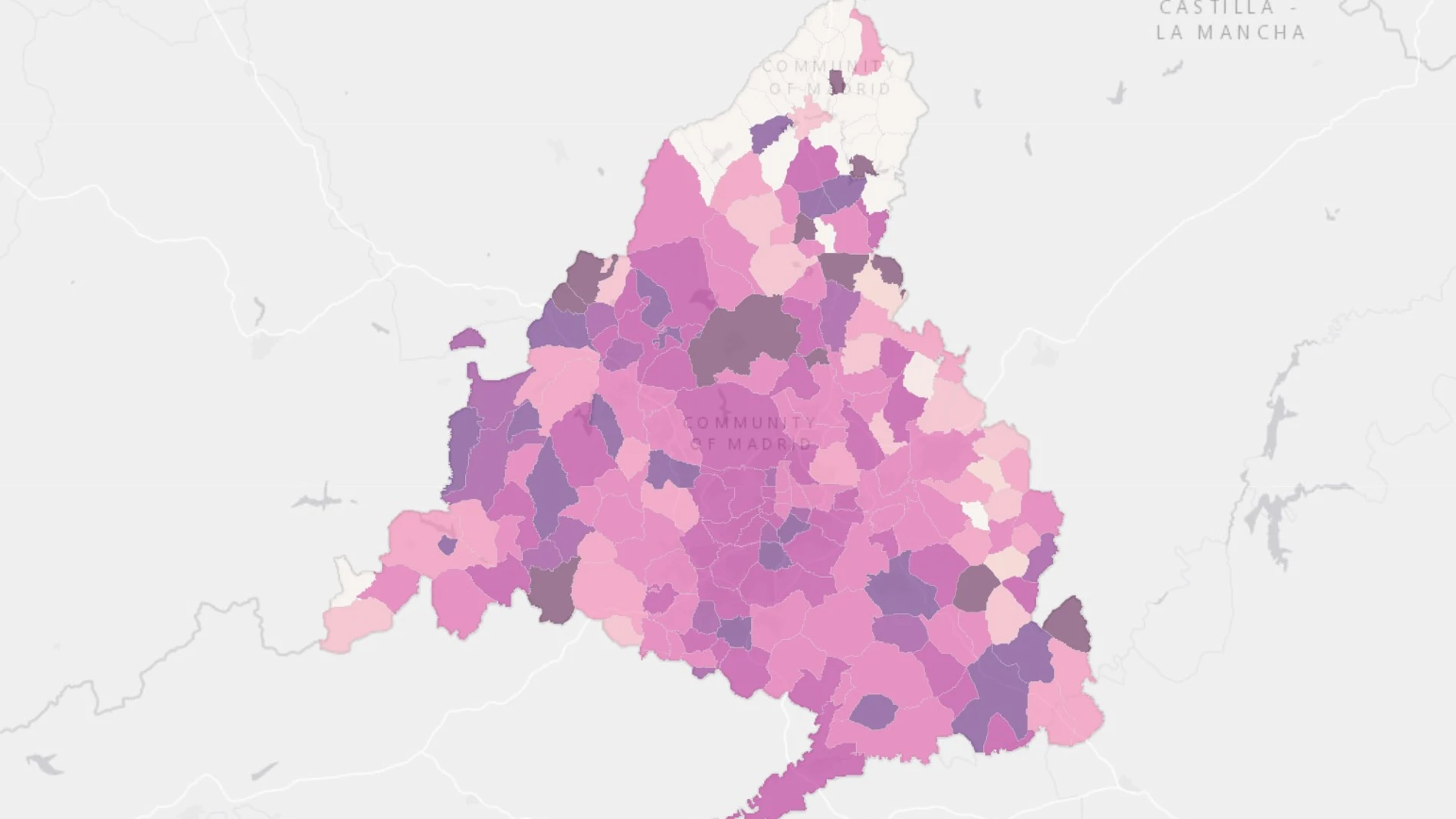Mapa de la incidencia del coronavirus en Madrid Mapa de la incidencia del coronavirus en Madrid