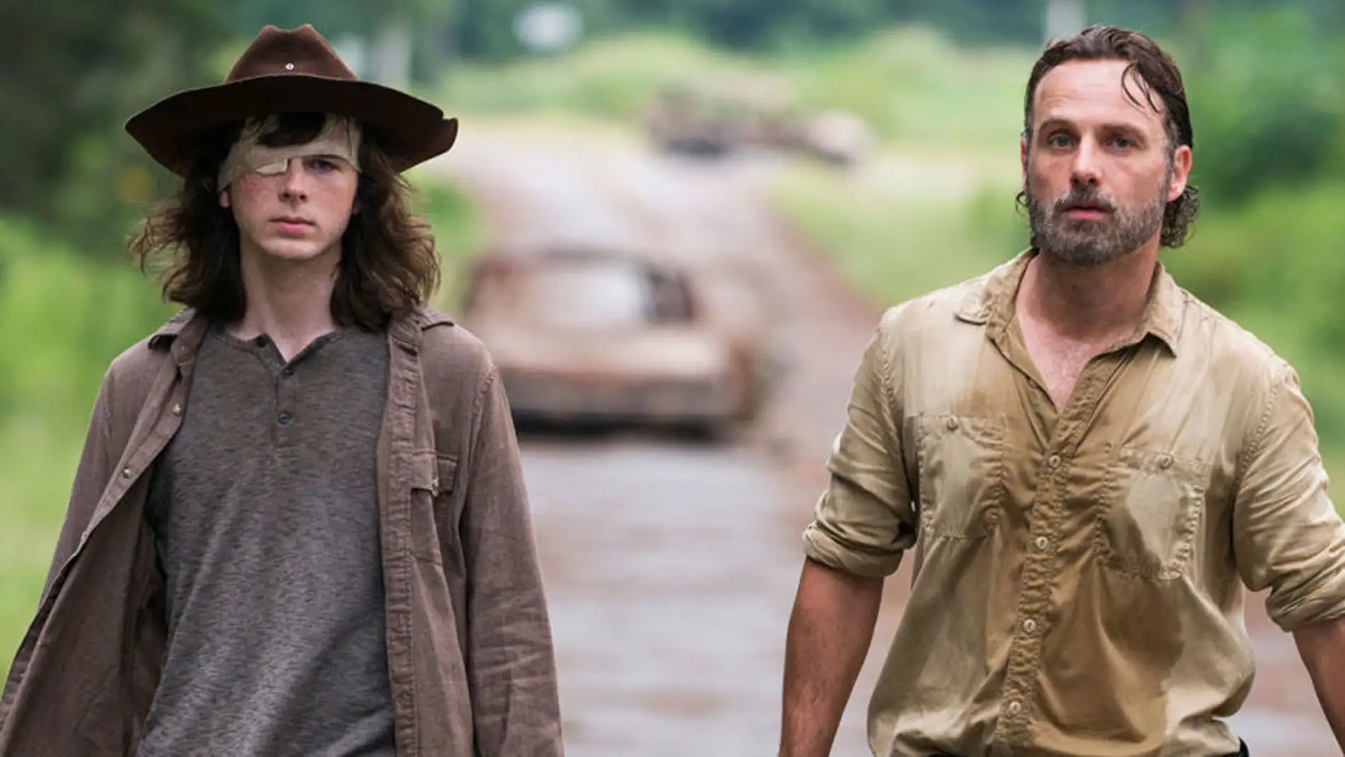Carl y Rick en 'The Walking Dead'