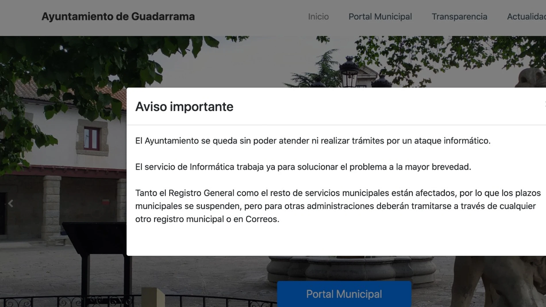 Ayuntamiento de Guadarrama, ciberataque Ayuntamiento de Guadarrama, ciberataque