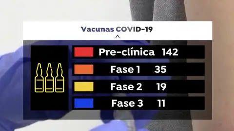 Así está la carrera para la vacuna contra el coronavirus: dos parones, 11 en fase 3 Así está la carrera para la vacuna contra el coronavirus: dos parones, 11 en fase 3