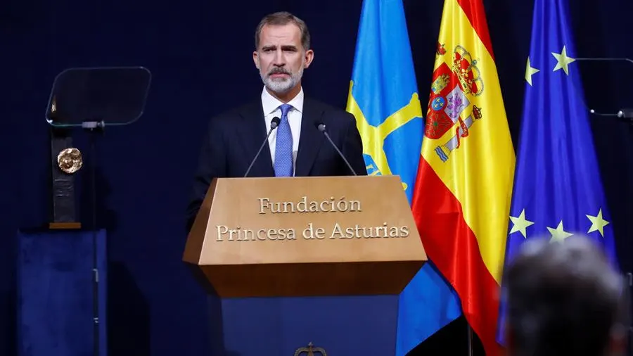 El rey Felipe VI pronuncia su discurso en la ceremonia de los Princesa de Asturias. El rey Felipe VI pronuncia su discurso en la ceremonia de los Princesa de Asturias.