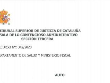 Auto completo del TSJC sobre las medidas y restricciones adoptadas en Cataluña contra el coronavirus en PDF