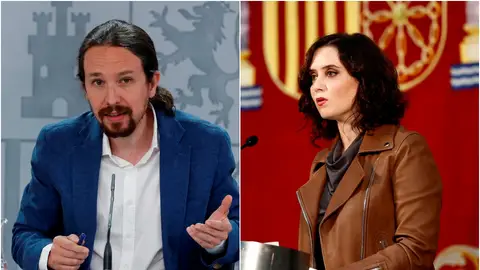 Pablo Iglesias e Isabel Díaz Ayuso Pablo Iglesias e Isabel Díaz Ayuso