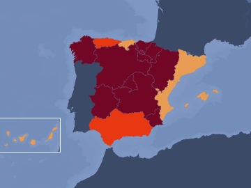 Niveles de riesgo de coronavirus en España