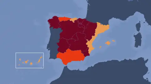 Niveles de riesgo de coronavirus en España Niveles de riesgo de coronavirus en España