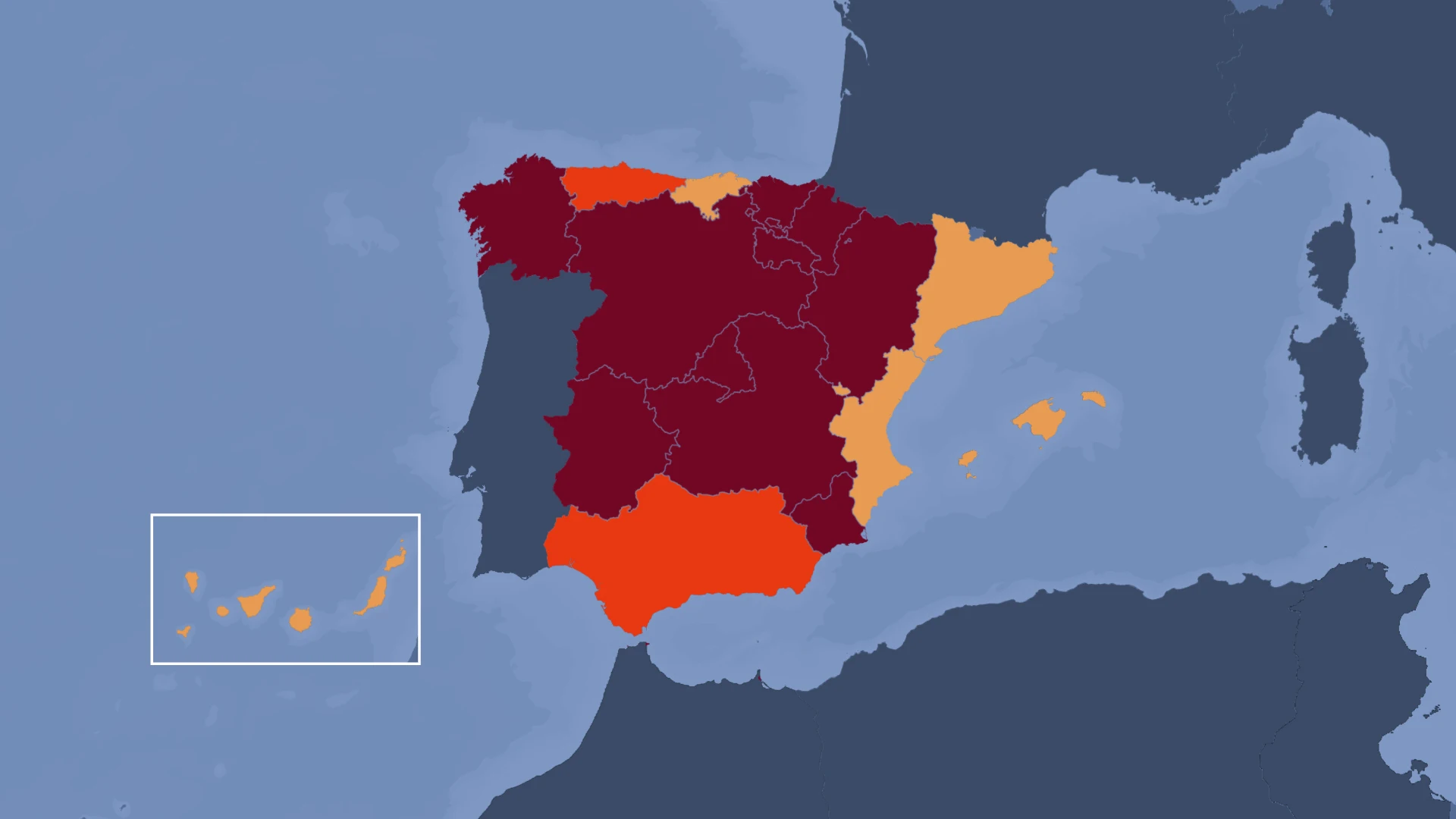 Niveles de riesgo de coronavirus en España Niveles de riesgo de coronavirus en España