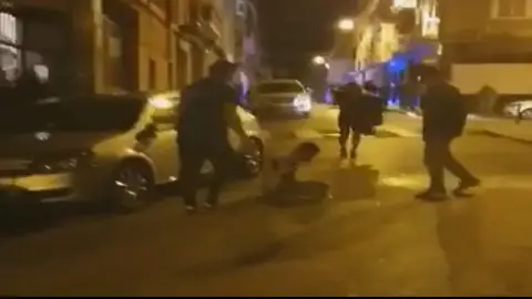 Momento de la reyerta en Usera Momento de la reyerta en Usera