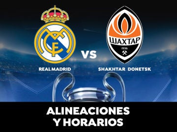 Real Madrid - Shakhtar: Horario, alineaciones y dónde ver el partido de Champions League en directo