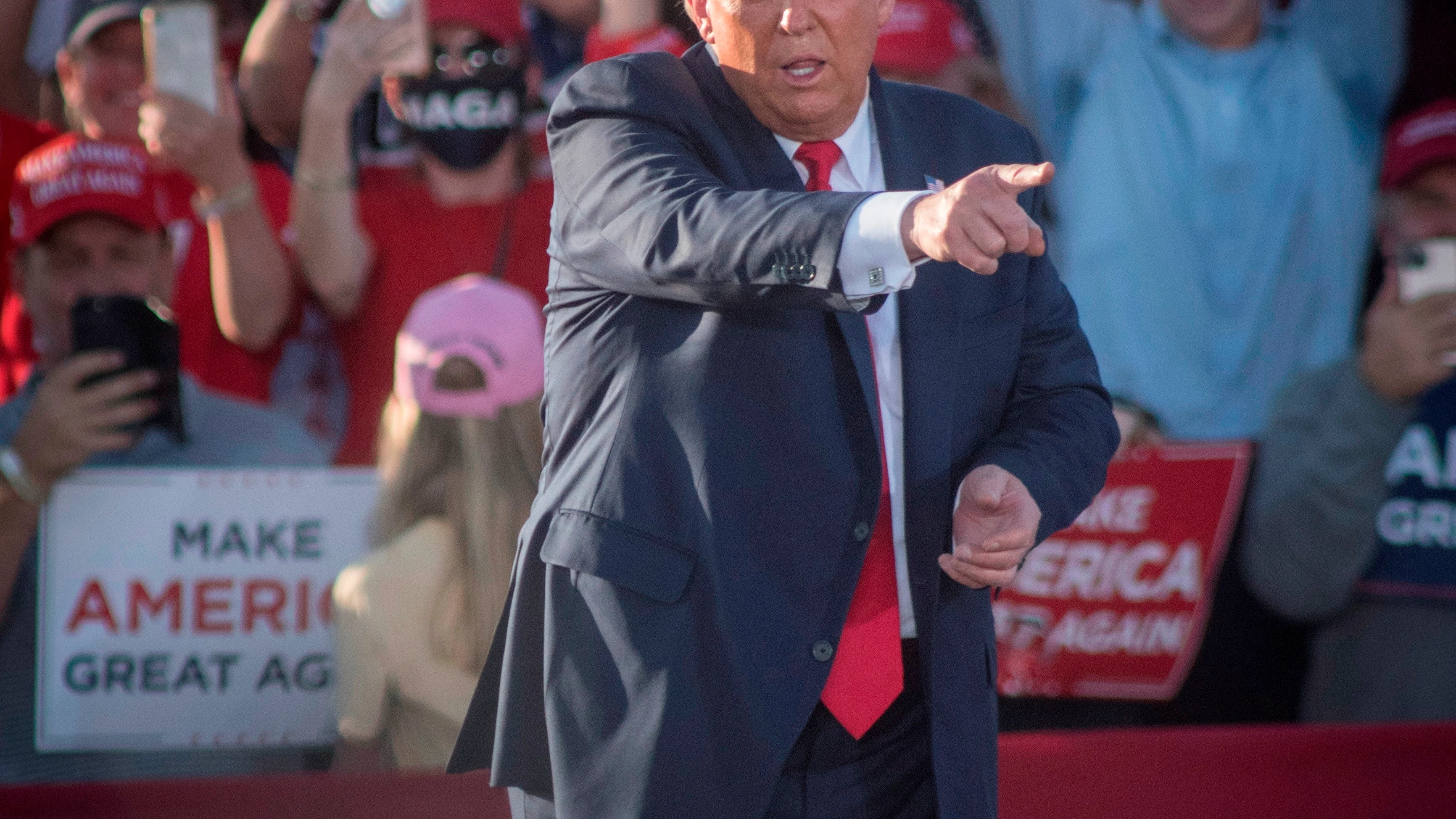 Donald Trump en un mitin