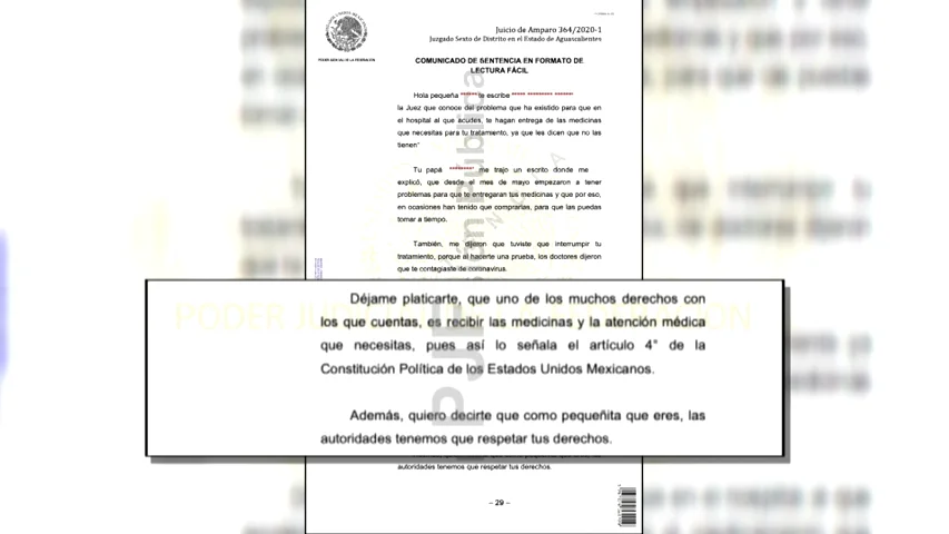 Tras denegarle el tratamiento oncol&oacute;gico la jueza le da la raz&oacute;n y adem&aacute;s le escribe una carta