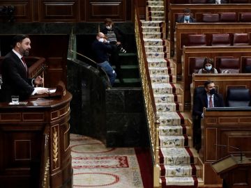 Santiago Abascal en la moción de censura de Vox contra Pedro Sánchez en el Congreso de los Diputados