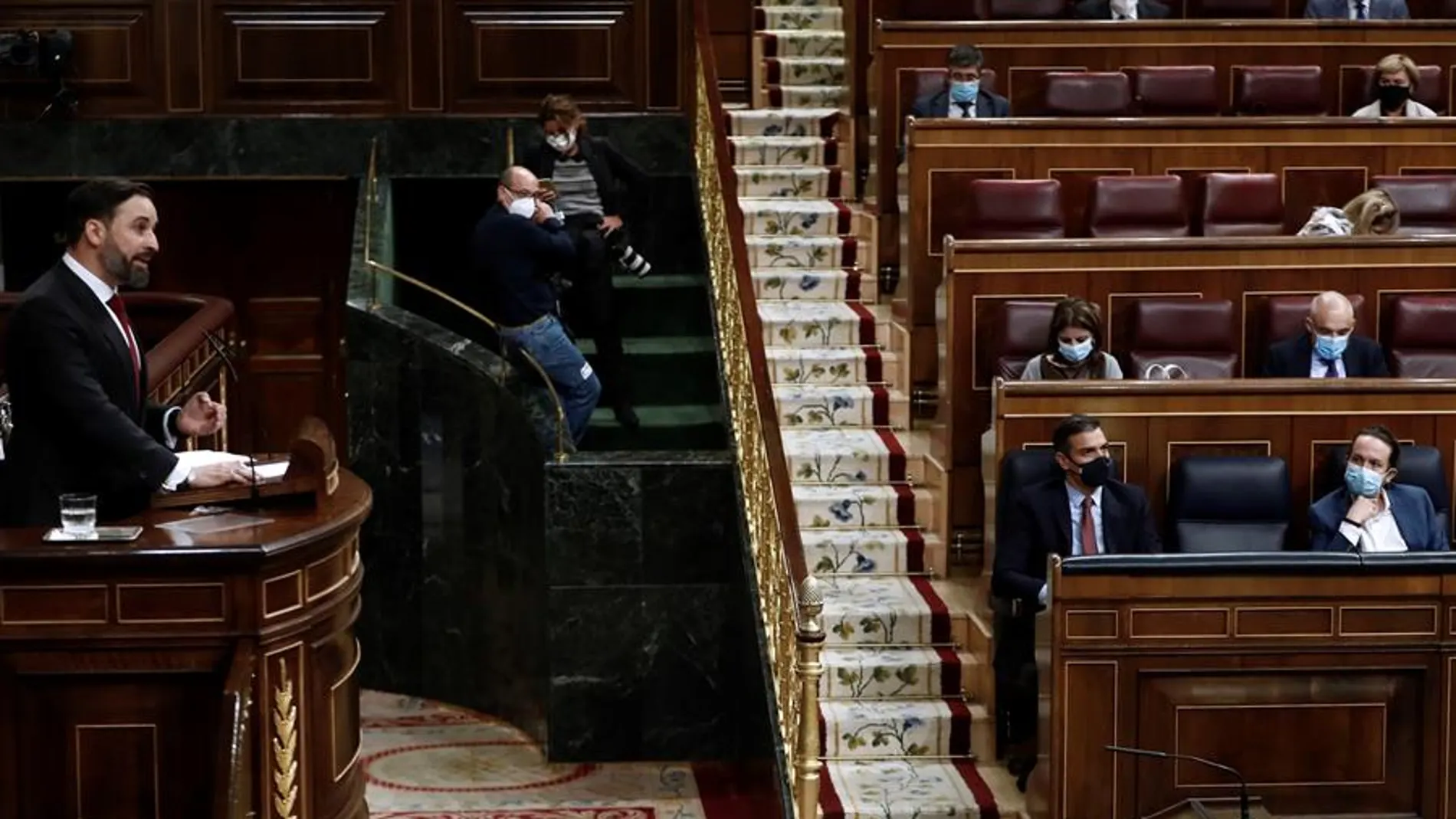 Santiago Abascal en la moción de censura de Vox contra Pedro Sánchez en el Congreso de los Diputados Santiago Abascal en la moción de censura de Vox contra Pedro Sánchez en el Congreso de los Diputados