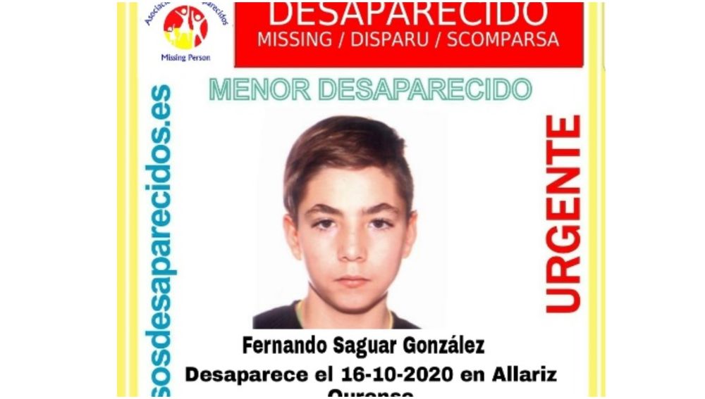 Menor desaparecido.
