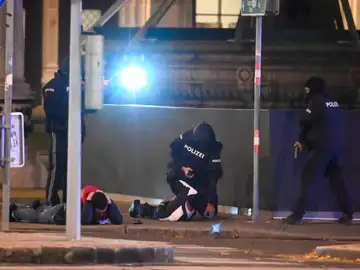 La policía de Viena tras la cadena de atentados terroristas La policía de Viena tras la cadena de atentados terroristas