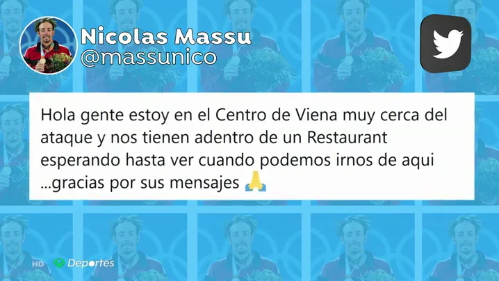 El dramático relato del extenista Nicolás Massú de los atentados de Viena: "Estuvimos ocho horas encerrados en un restaurante" El dramático relato del extenista Nicolás Massú de los atentados de Viena: "Estuvimos ocho horas encerrados en un restaurante"