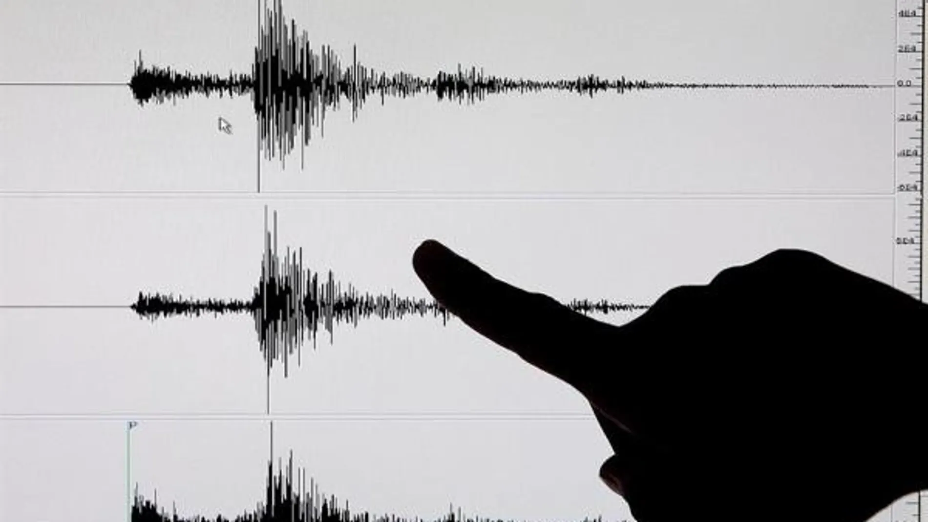 Imagen de archivo de un terremoto en un sismógrafo 