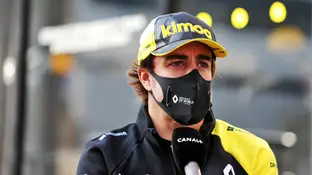 Fernando Alonso, en el GP de Imola El piloto de Renault fue a ver la carrera de su equipo