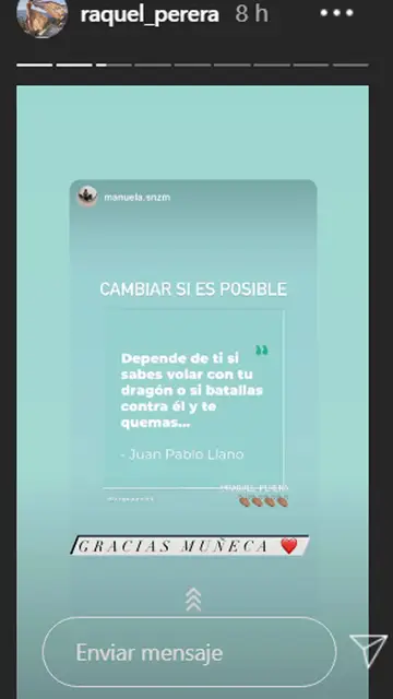 Raquel Perera le agradece el apoyo a Manuela Sánchez MANTIENEN UNA EXCELENTE RELACIÓN