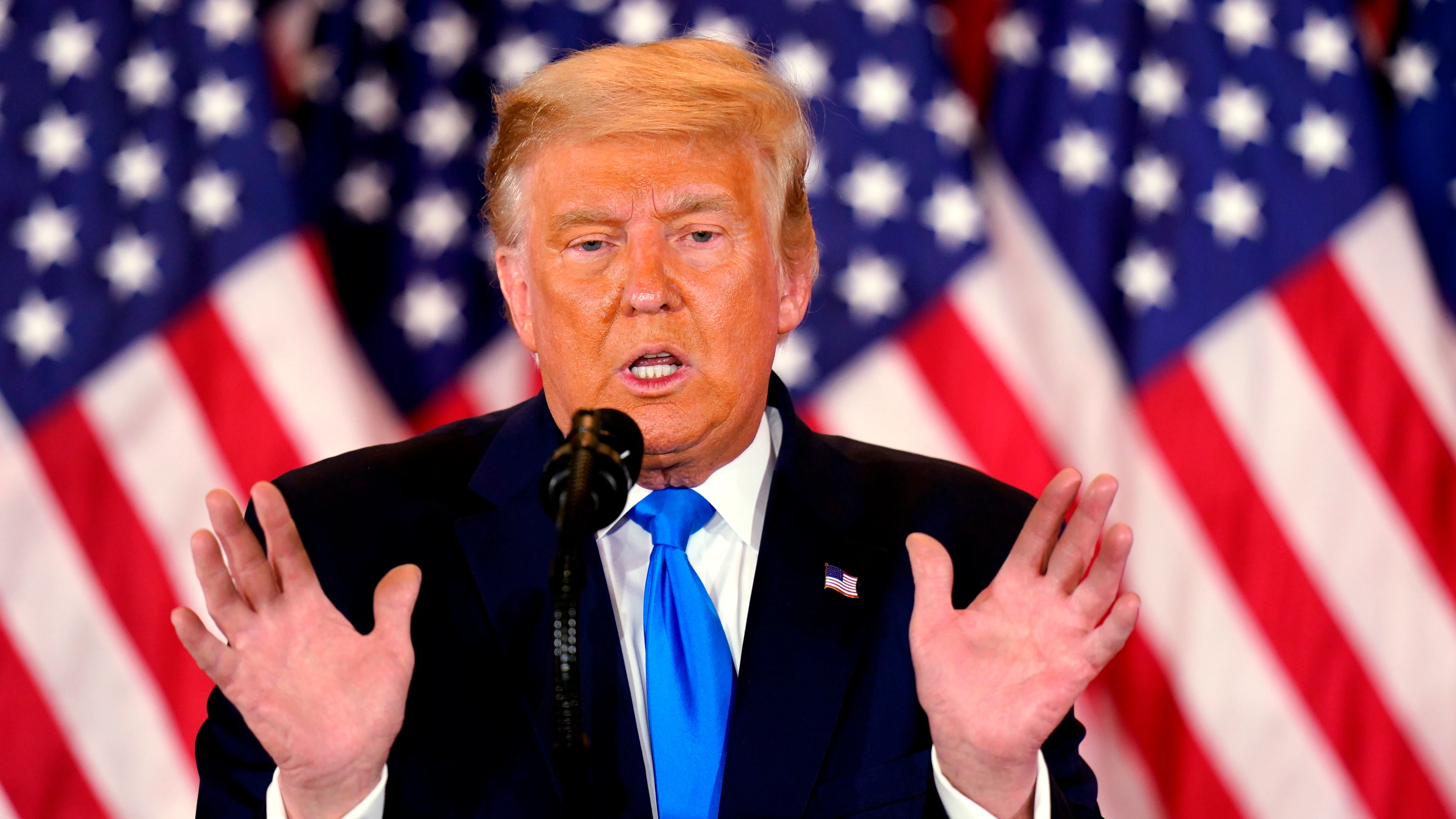 El presidente de EEUU, Donald J. Trump,en su comparencia desde la Casa Blanca, tras la noche electoral