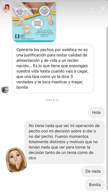 Laura Escanes responde de manera tajante a las críticas de una usuaria HARTA DE LAS CRÍTICAS