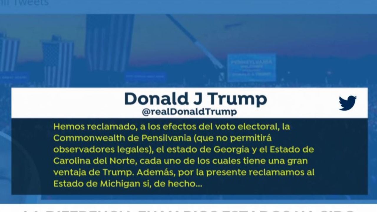 Twitter y Facebook censuran a Donald Trump los mensajes de victoria tras las Elecciones EEUU 2020