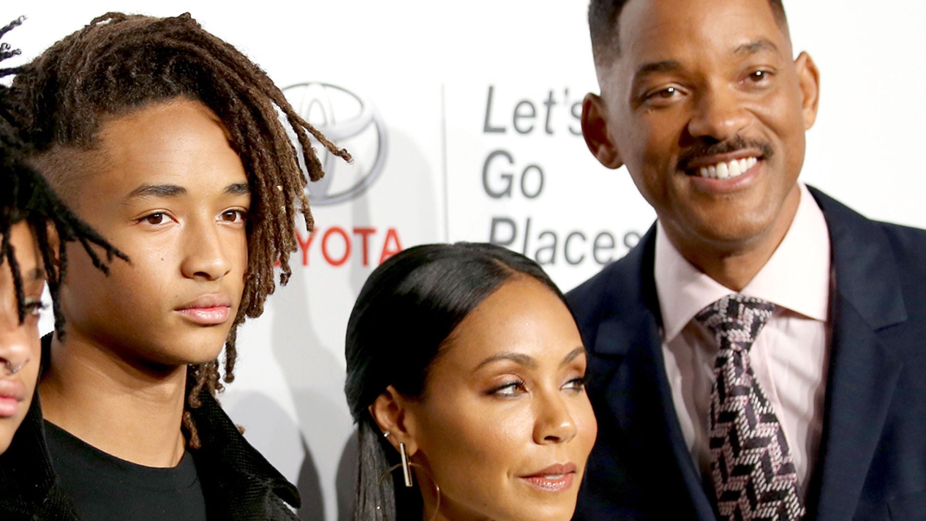 Jaden Smith junto a Jada Pinkett y Will Smith
