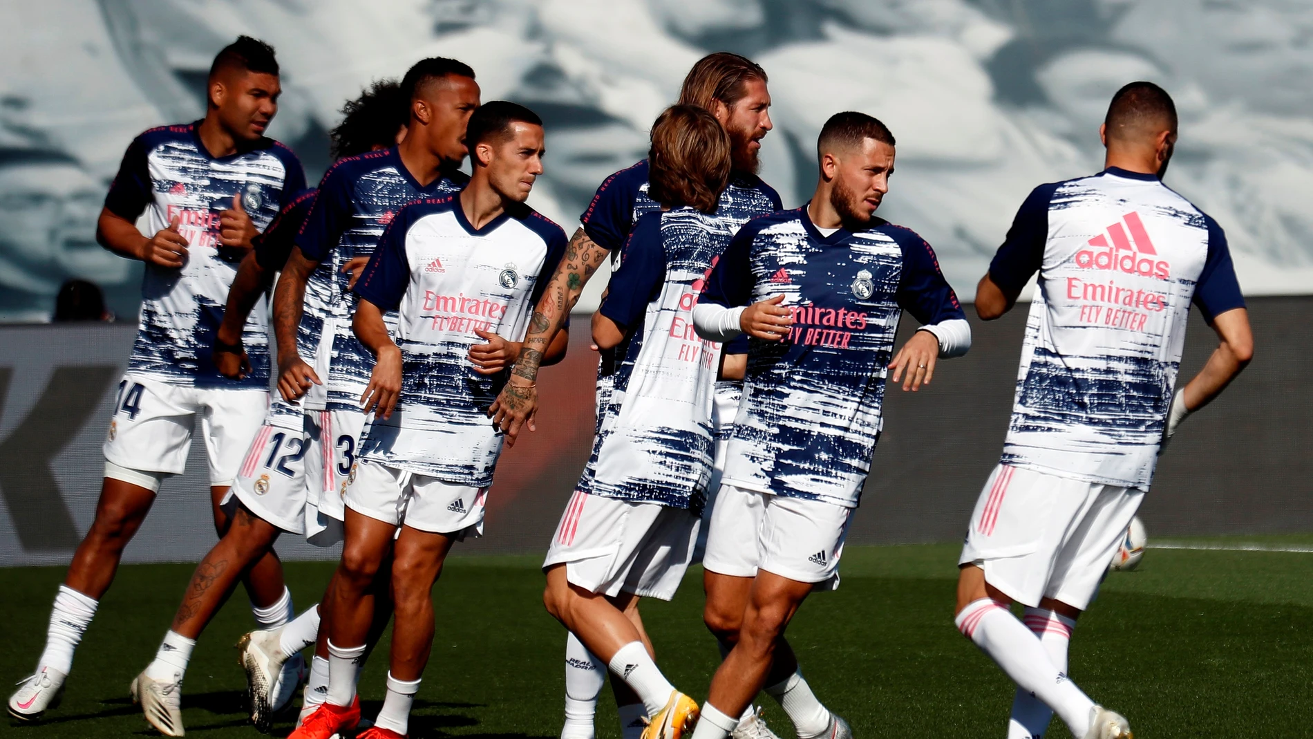 Los jugadores del Real Madrid, durante un entrenamiento Los jugadores del Real Madrid, durante un entrenamiento