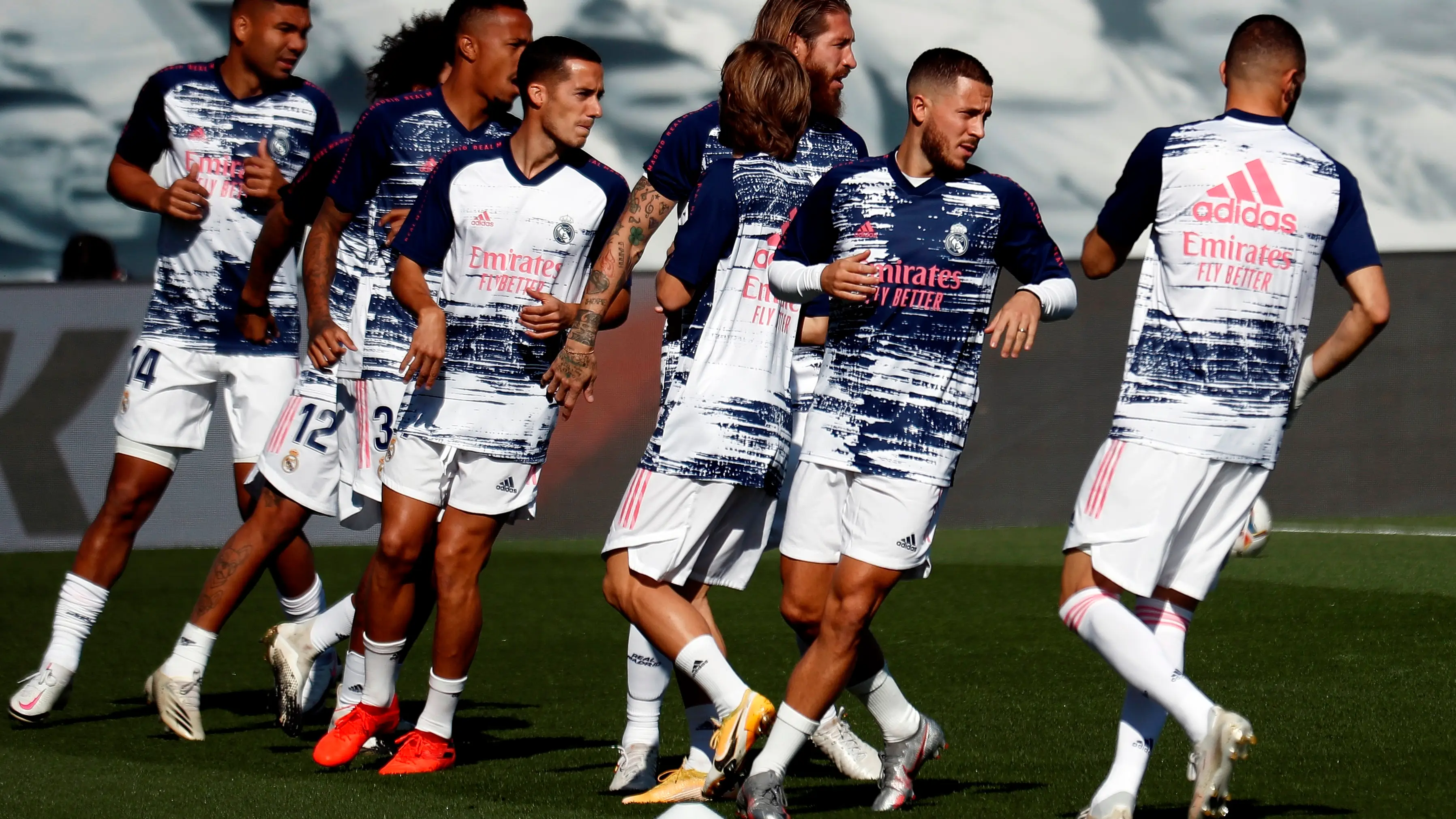Los jugadores del Real Madrid, durante un entrenamiento Los jugadores del Real Madrid, durante un entrenamiento