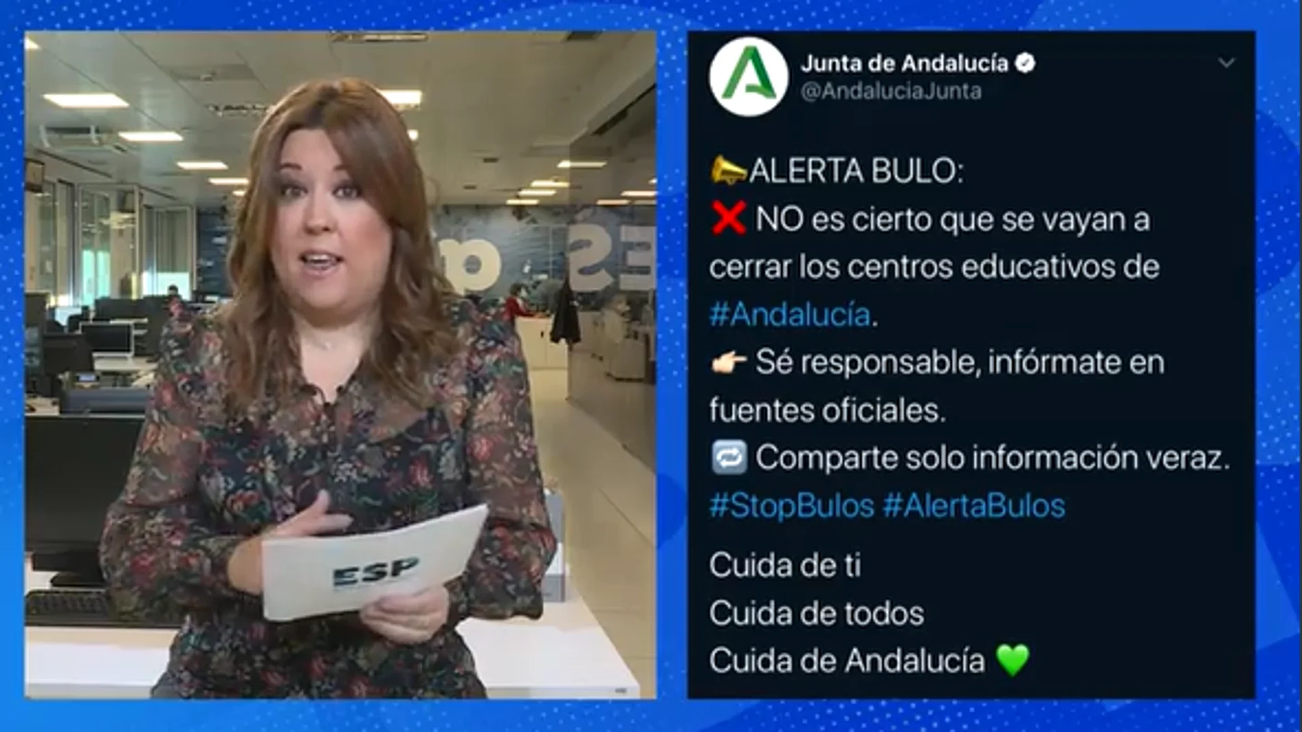 Bulo cierre de centros educativos en Andalucía