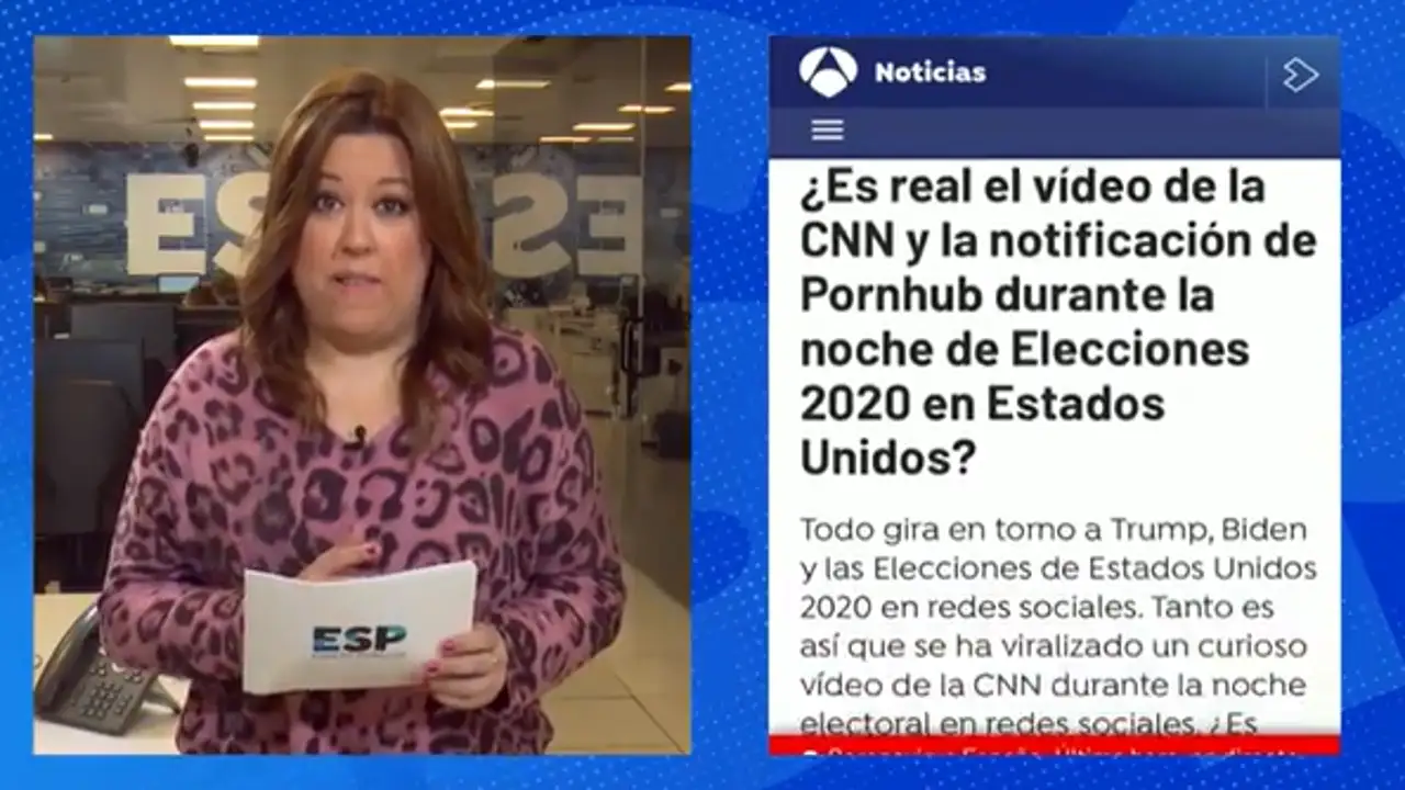 El vídeo viral de la CNN con una notificación de 'Pornhub' es un montaje falso
