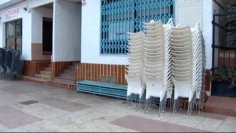 Una terraza recogida en Murcia Una terraza recogida en Murcia