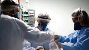 Sanitarios del hospital Nossa Senhora da Conceicao de Porto Alegre (Brasil)