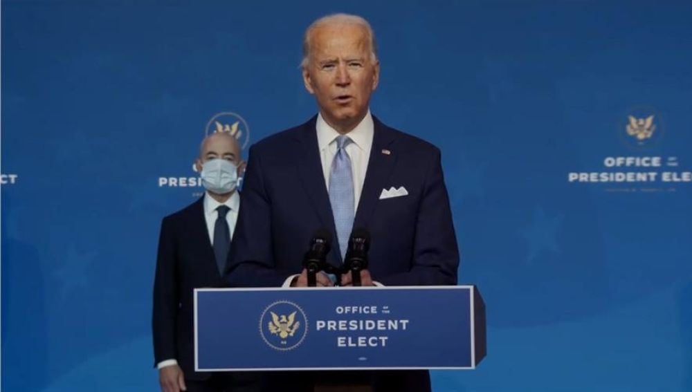 Joe Biden durante la presentación de algunos de los miembros del Gabinete de su futuro Gobierno.