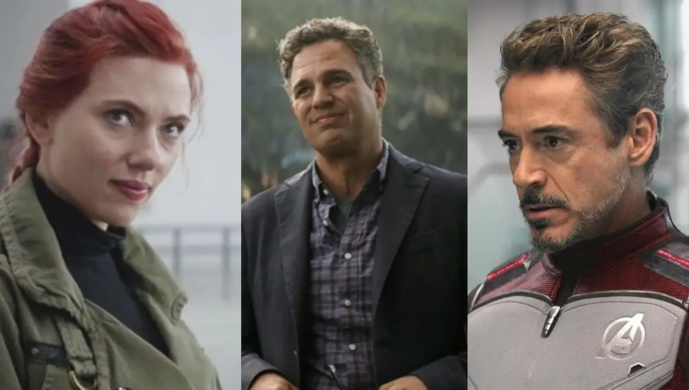 Scarlett Johansson, Mark Ruffalo y Robert Downey Jr. en 'Vengadores: Endgame'