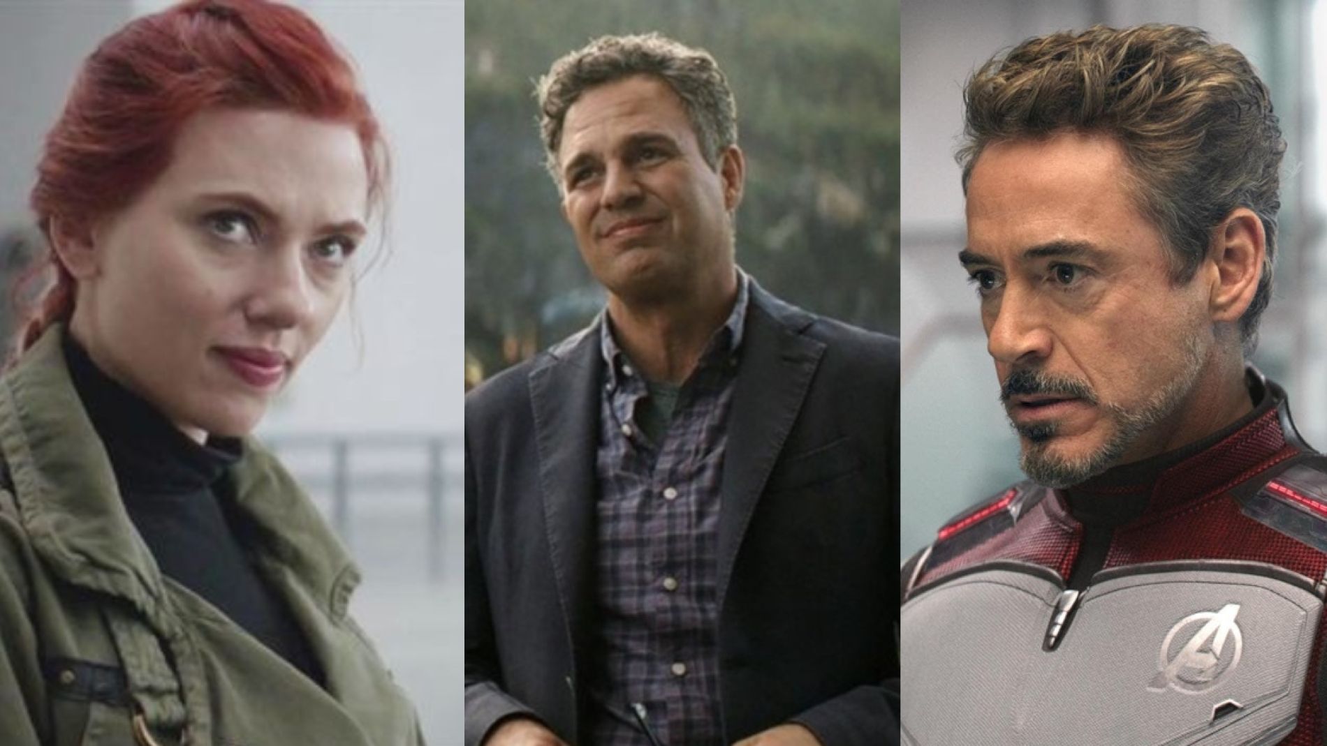 Scarlett Johansson, Mark Ruffalo y Robert Downey Jr. en 'Vengadores: Endgame'