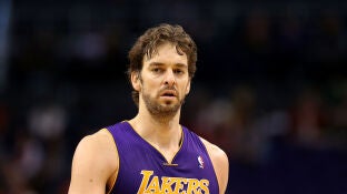 Pau Gasol en un partido con los Angeles Lakers de la NBA 