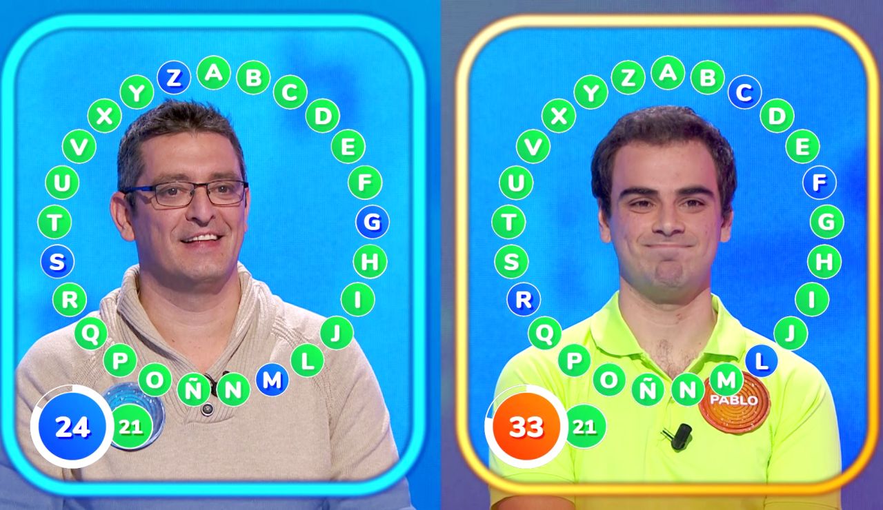 ¡Se la juega al 50 por ciento! Pablo arriesga en 'El Rosco' para 'cazar' a Luis en uno de sus duelos más igualados ¡Se la juega al 50 por ciento! Pablo arriesga en 'El Rosco' para 'cazar' a Luis en uno de sus duelos más igualados