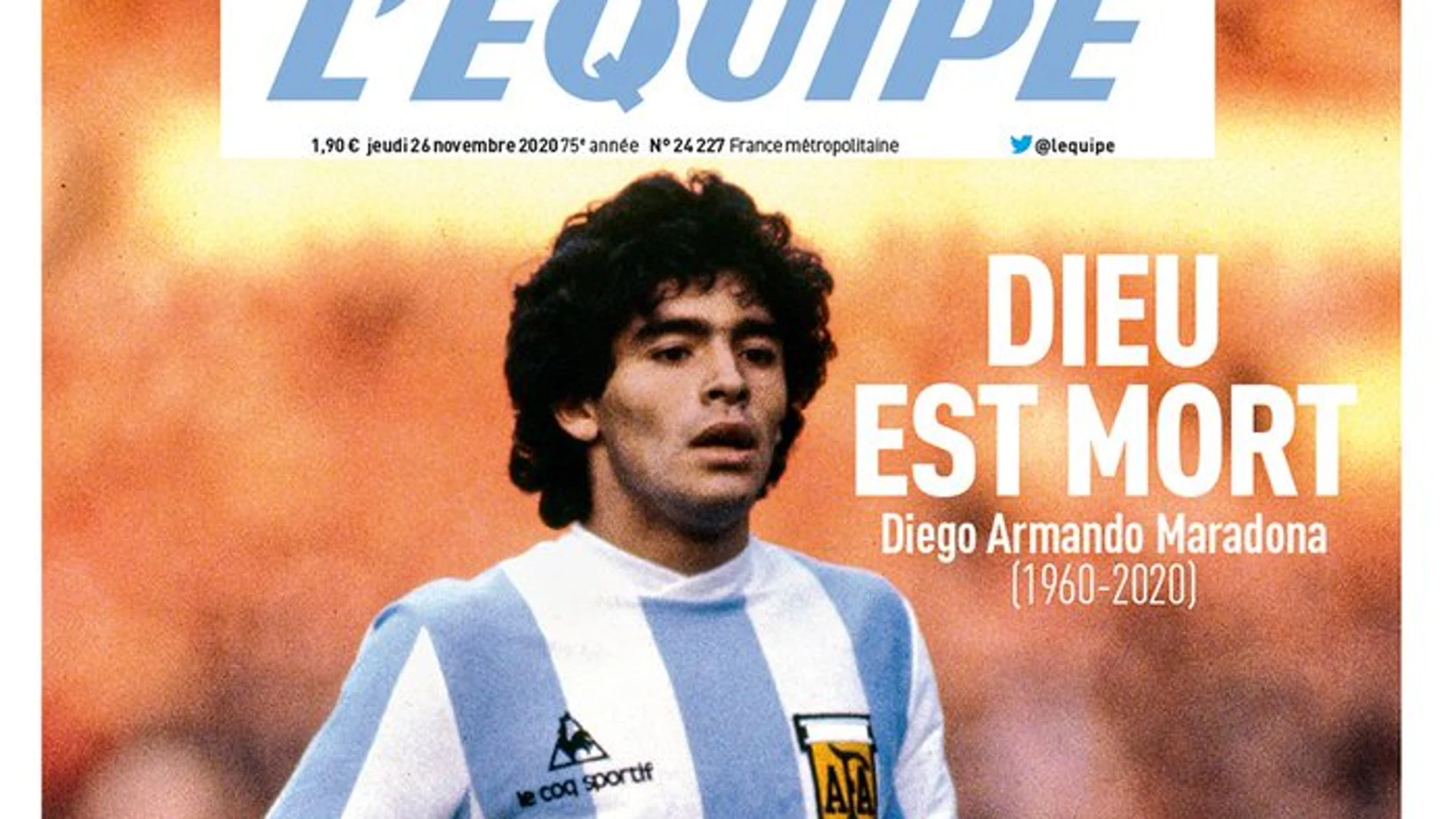Las portadas de la prensa mundial tras la muerte de Maradona: "Dios ha muerto" Las portadas de la prensa mundial tras la muerte de Maradona: "Dios ha muerto"