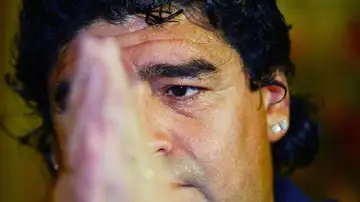 El astro del fútbol Diego Maradona.