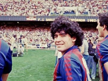 Diego Armando Maradona, en su época en el Barcelona
