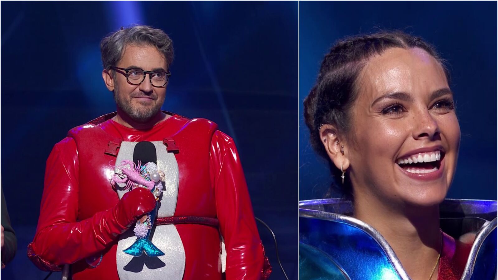 Sorpresa en ‘Mask Singer’: Máximo Huerta se escondía detrás de la Gamba y Javier Ambrossi y el Camaleón se retan a duelo por el amor de Javier Calvo