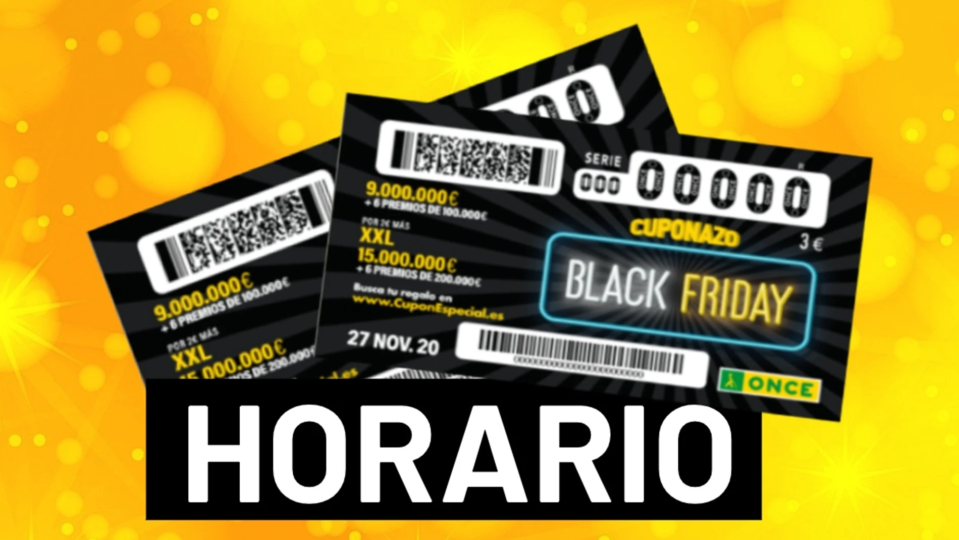 ONCE Cuponazo Black Friday 2020: Horario y dónde ver el sorteo de hoy 27 de noviembre ONCE Cuponazo Black Friday 2020: Horario y dónde ver el sorteo de hoy 27 de noviembre