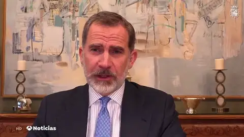 El Rey Felipe VI en videoconferencia por su cuarentena El Rey Felipe VI en videoconferencia por su cuarentena