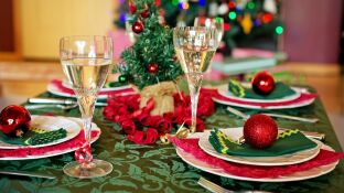 Imagen de archivo de una cena de Navidad