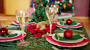 Imagen de archivo de una cena de Navidad Imagen de archivo de una cena de Navidad