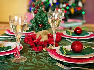 Imagen de archivo de una cena de Navidad Imagen de archivo de una cena de Navidad