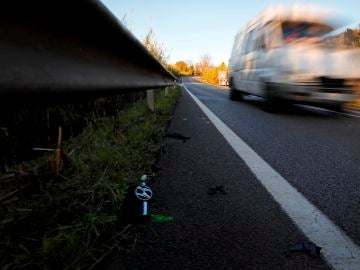 Imagen del lugar donde fueron atropellados mortalmente dos ciclistas