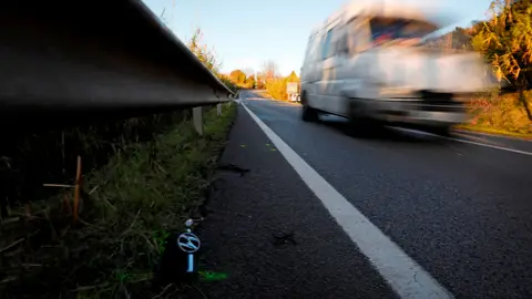 Imagen del lugar donde fueron atropellados mortalmente dos ciclistas Imagen del lugar donde fueron atropellados mortalmente dos ciclistas